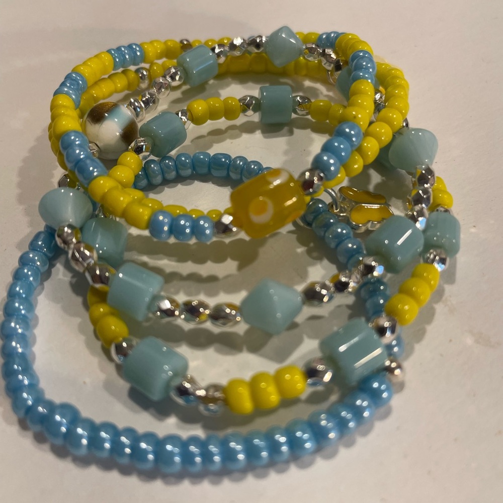 ✔️✔️ Glass Beaded Stretch Bracelet Set